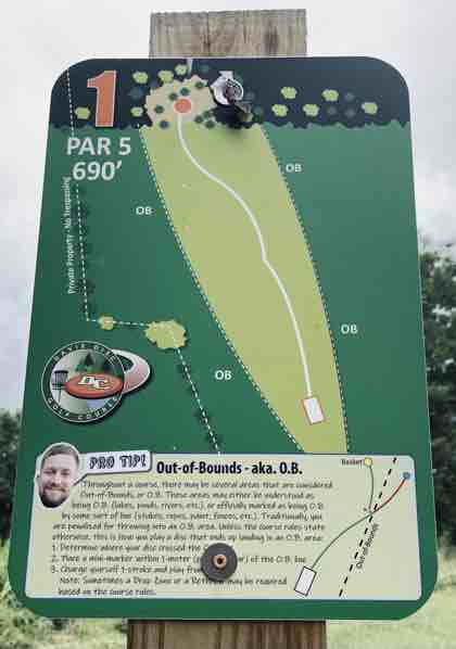 Davie Disc Golf Course Hole 1 Sign